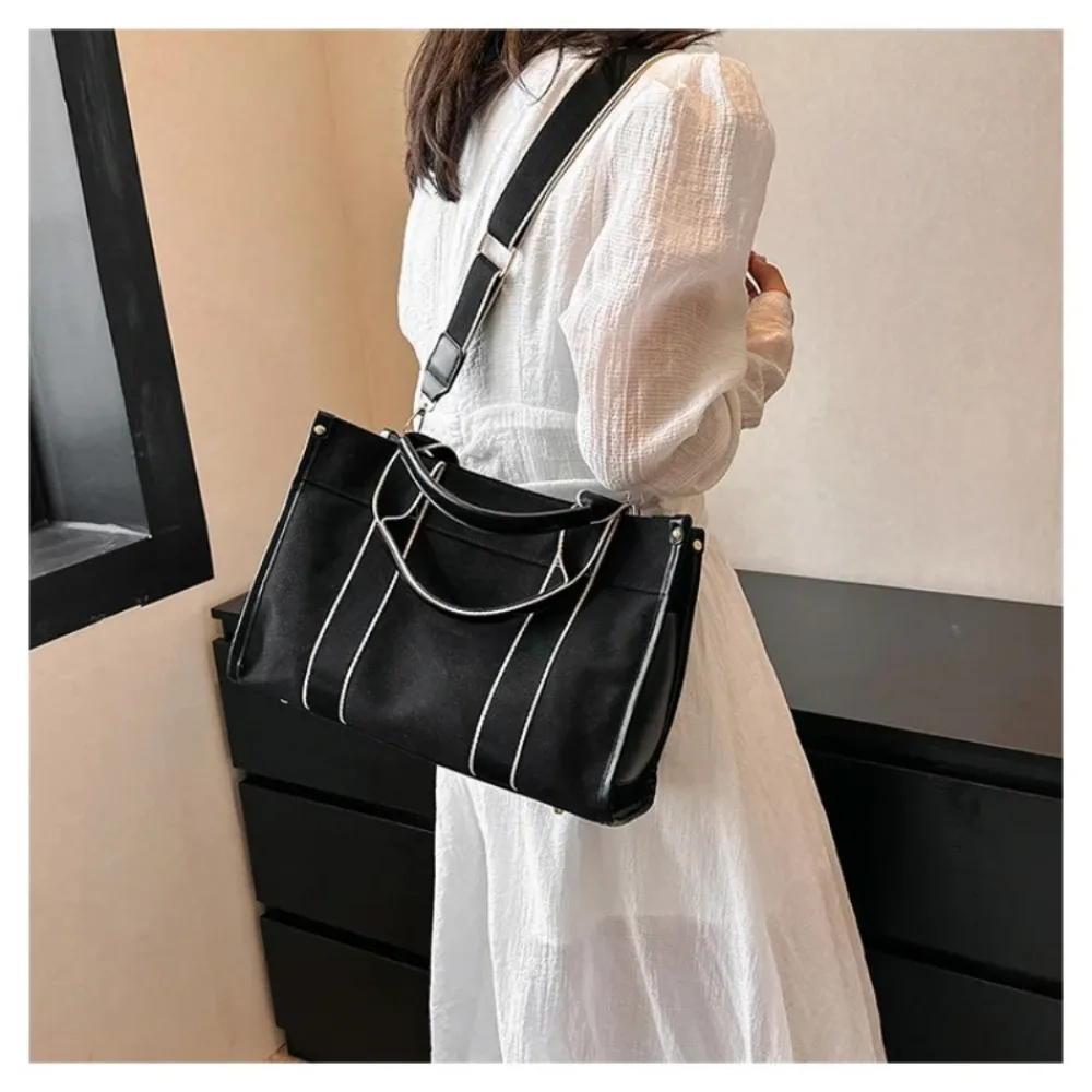 

High Quality Large Capacity Canvas Tote High-End Feeling New Fashion Casual Canvas Bags Canvas Shoulder Crossbody Bags Women