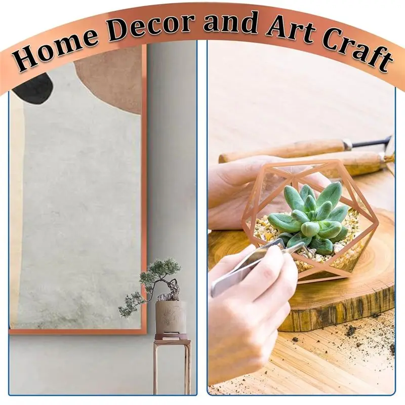 Nastro in Rame Leggero da 7/32 Pollici con Retro in Rame per Vetro Colorato, 3 Rotoli da 55 Iarde con Raschietti e Pennello