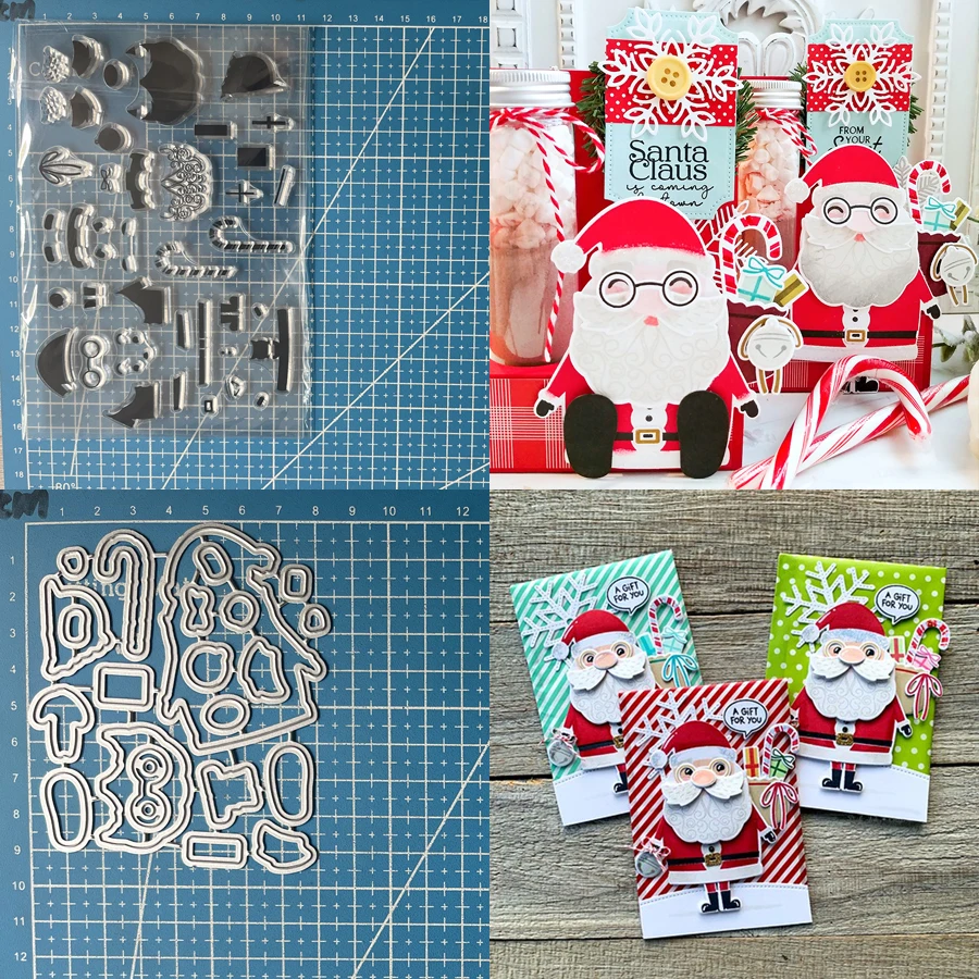 Lucky Goddess Metal Cutting Dies and Stamp Build A Santa diy Scrapbooking Photo Album Decorative Embossing Paper Card