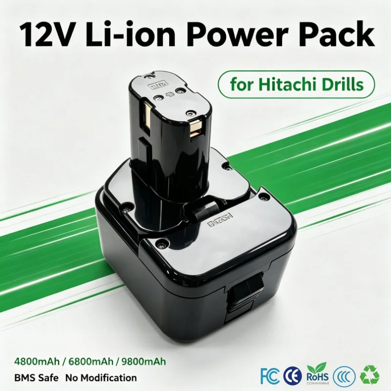 4800/6800/9800mAh 12V Replacement Battery Fit For Hitachi WR12DMR CD4D DH15DV C5D Cordless Drill