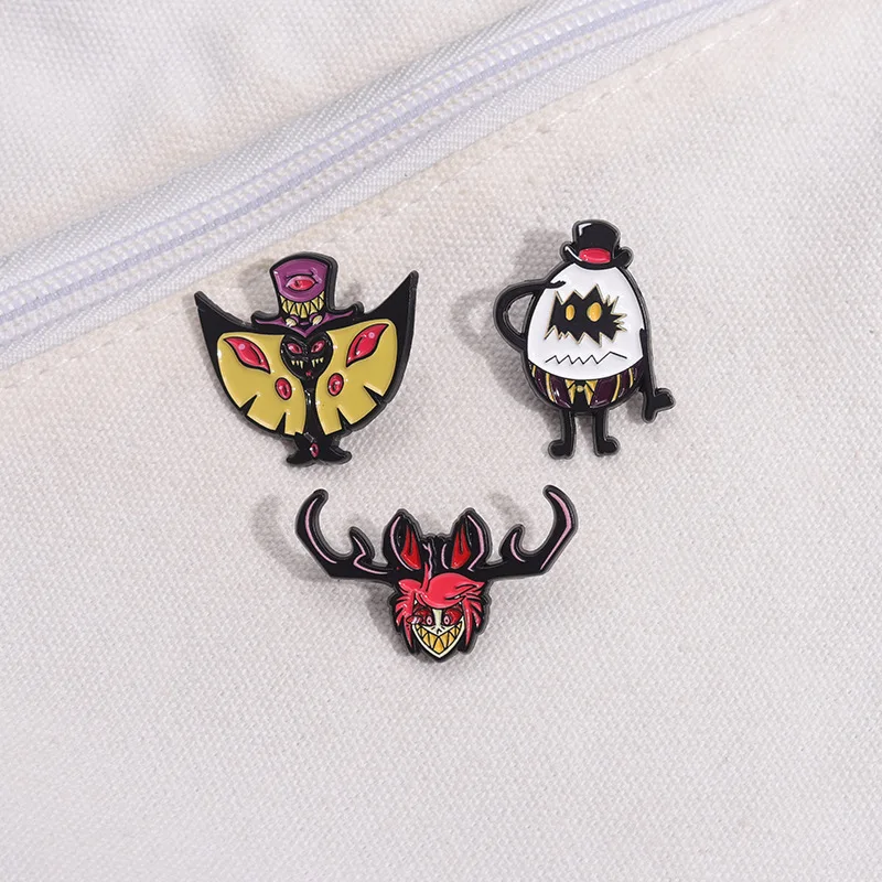 Classic Animations Character Alastor Radio Demon Sir Pentious Vaggie Enamel Lapel Pins Charlie Brooch Hotels Demons Adorn Badges