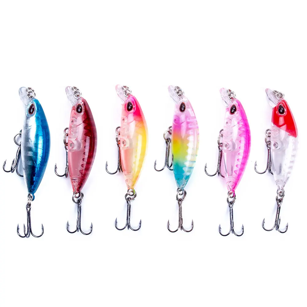 Mini Minnow Angelköder Künstlicher Harter Köder Mikro-Crankbait Wobbler für Forelle Barsch Bass Jerkbait für Bach See Fluss Forelle