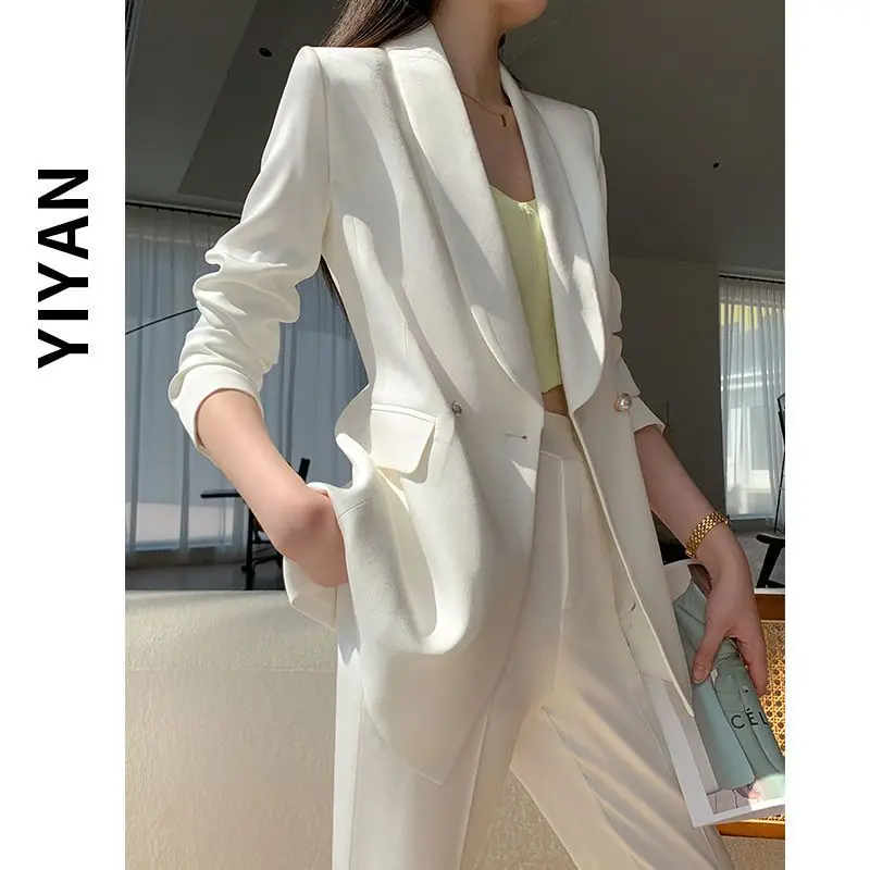 Spring/Summer Women\'s Set 2023 New Korean Version Slim Loose Fit Professional Casual Suit Elegant Women\'s Two Piece Set