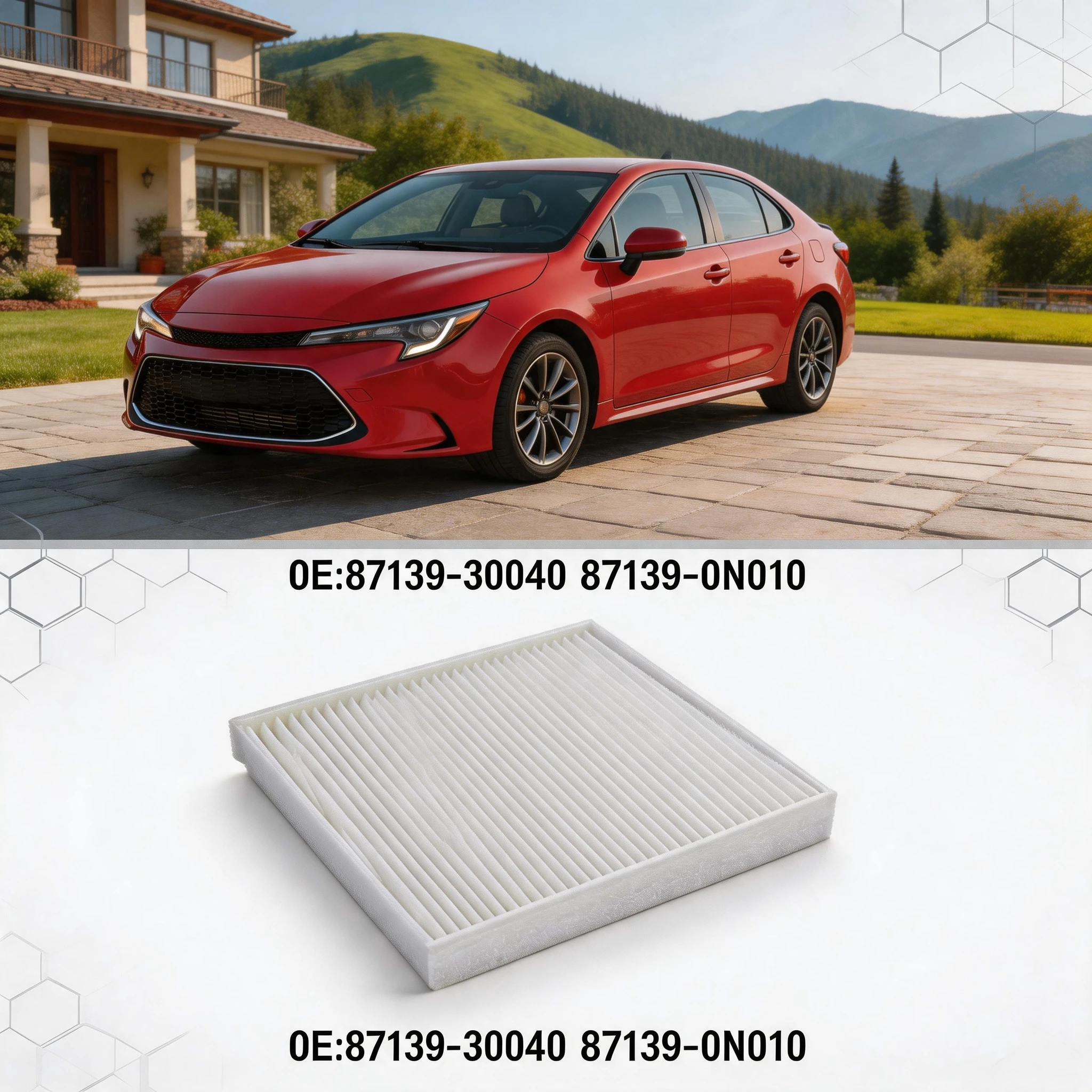

87139-30040 Car Cabin Air Filter Kits Air Filter for Toyota Highlander Vios Ruizhi Levin Camry Corolla Air Conditioning Filter