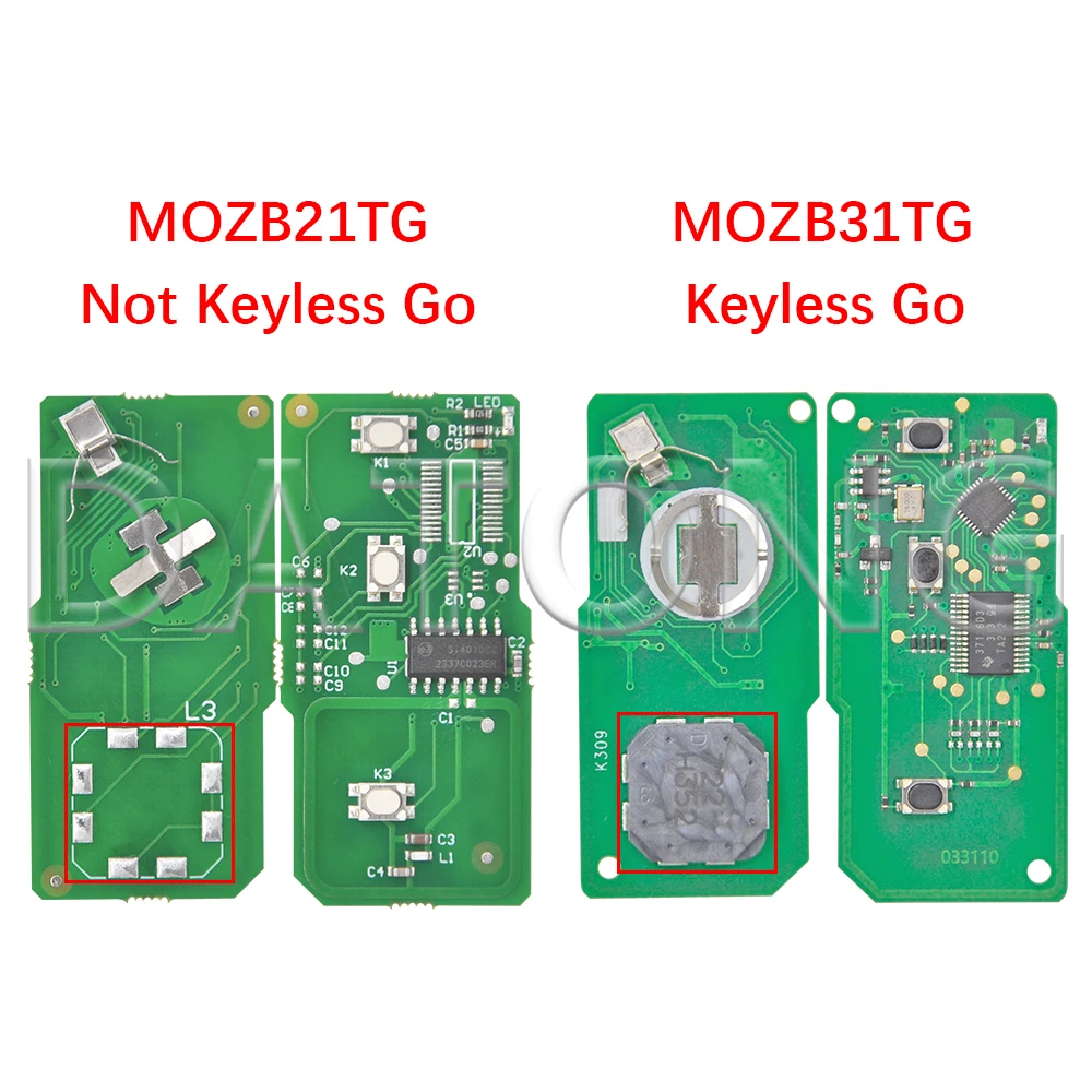 Datong World 자동차 리모컨 키, Toyota Prius 2004-2009 용 B9Chip 312/433ASK 세미/완전 지능형 카드, MOZB21TG, MOZB31EG