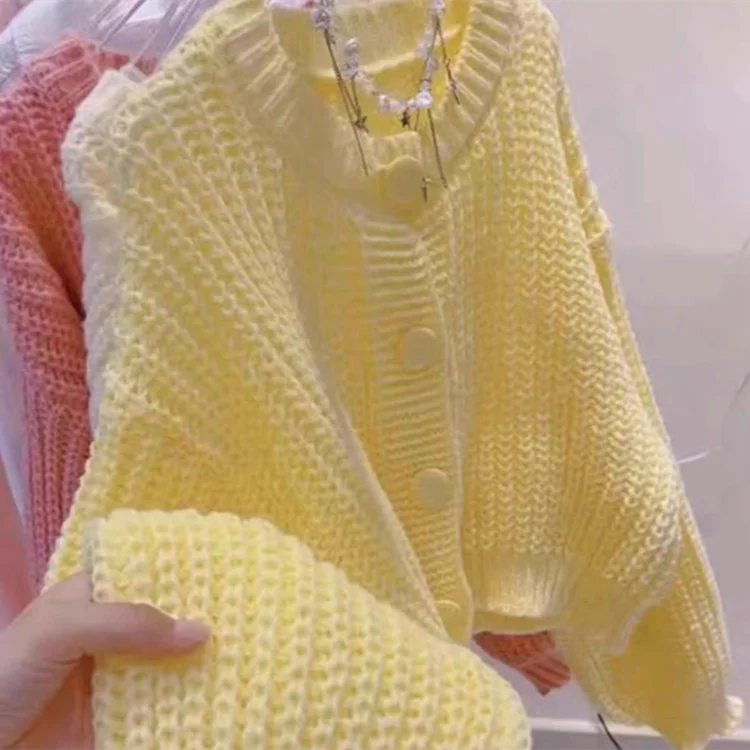 Ladies' Knitted ort Cardigan Sweater round Ne Soft Cozy Spring Autumn Outerwear Slimming Outerwear Commute Sle Polyeste...