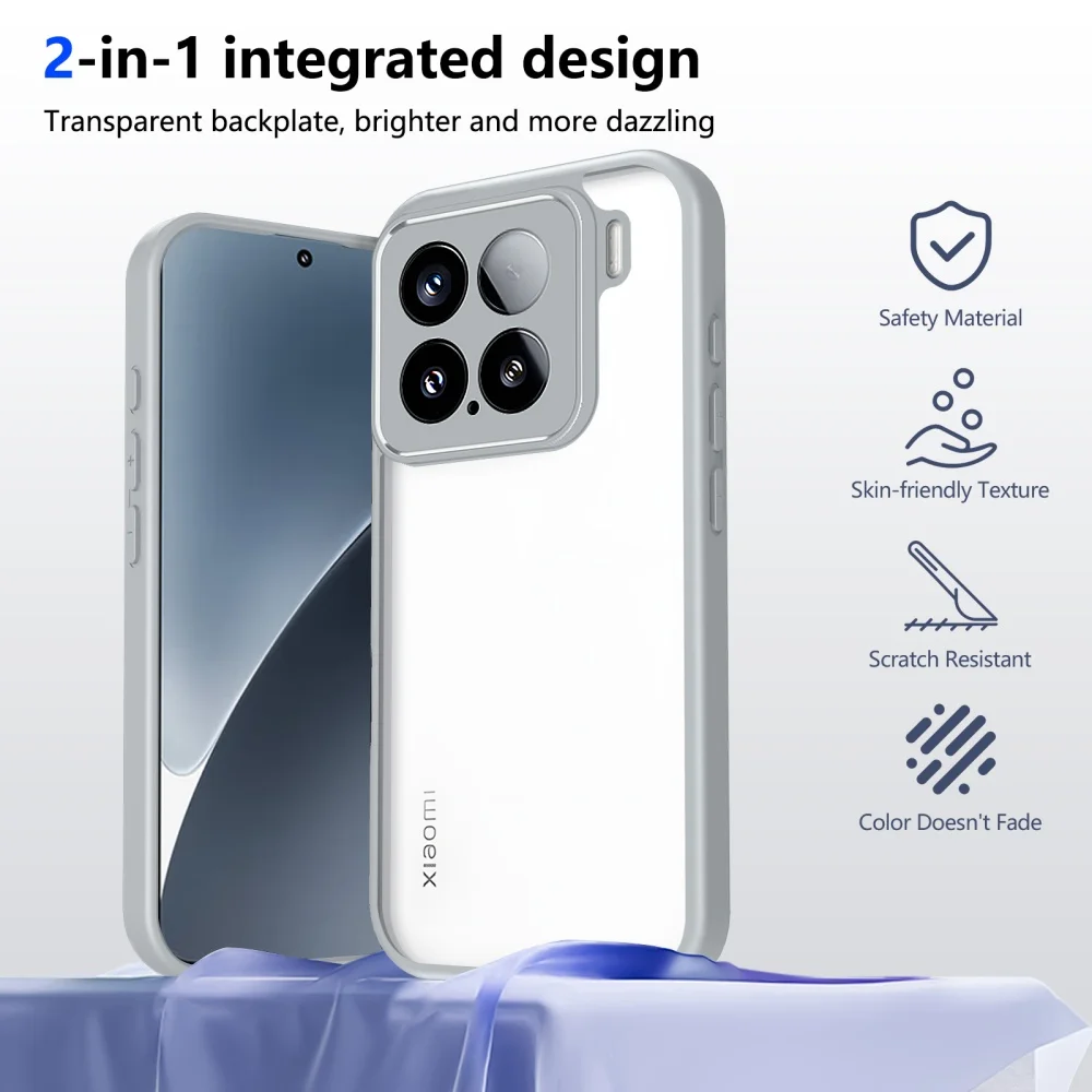 Funda de teléfono para Xiaomi 15T 14T 12T 11T Pro 15T 14T lujosa TPU mate acrílico transparente contraportada