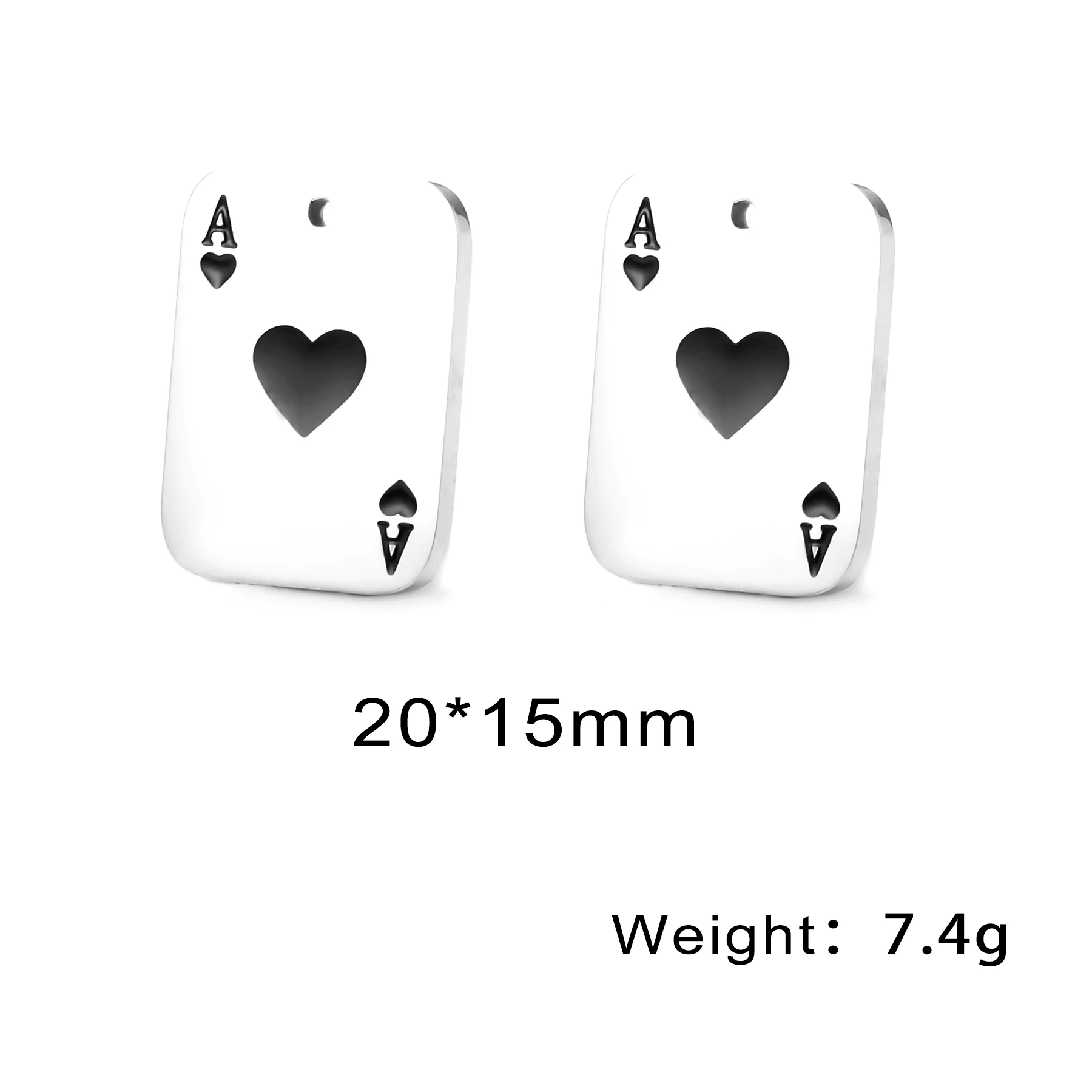 10Pcs Stainless Steel Creative Poker Playing Cards Charms Jewelry Making DIY for Men Women Couples Jewelry Pendant