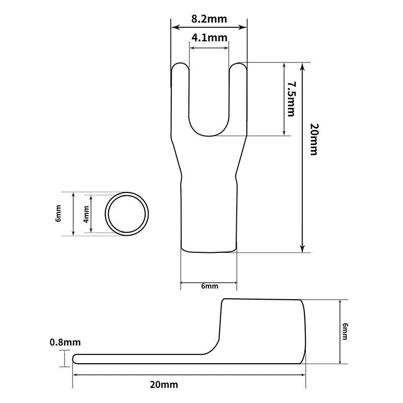 Xangsane purity 99.99% sterling silver Y plug speaker U-shaped speaker plug DIY power cable core wiring Y plug ground wire