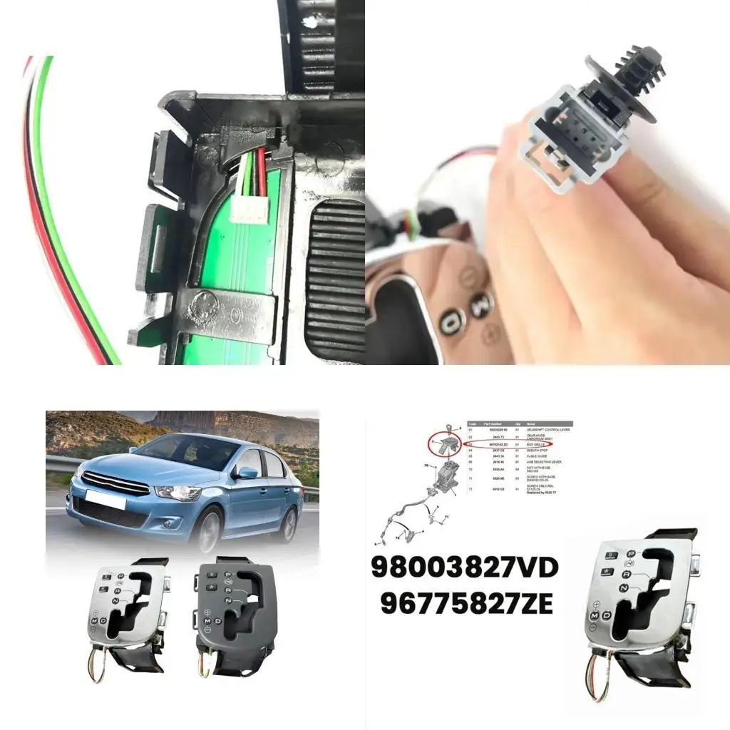 

02DE Car Anti Slip Gear Shifting Button Cover For 307 308 Long Lasting ABS Material 98003827VD 96775827ZE 2461H3 96775730VV