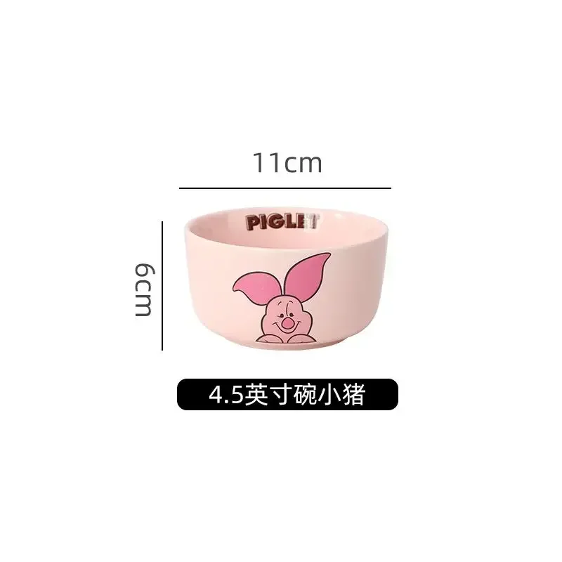 Cute Disney series Winnie the Pooh Tigger Piglet Eeyore creative cartoon pattern new high temperature resistant ceramic bowl