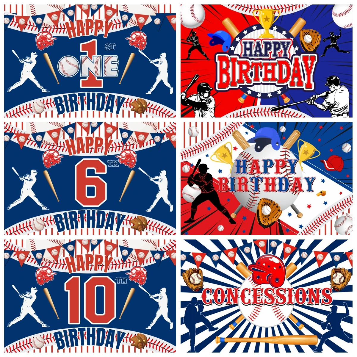 Baseball Birthday Theme Backdrop Customized Game Sports KT Board Boy Birthday Party Decoration Baby Shower Backdrop Photo Studio