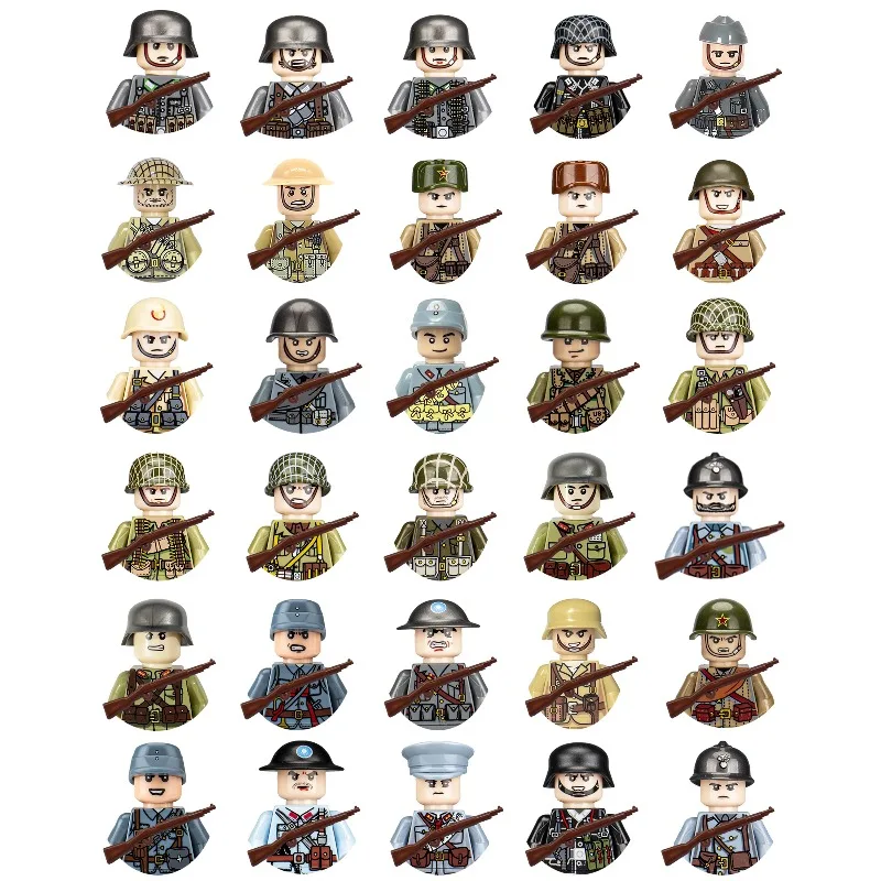 24 pieces/batch World War II military role World War II Army building blocks hand-madebuilding blockschildren'sholiday gift toys view 2