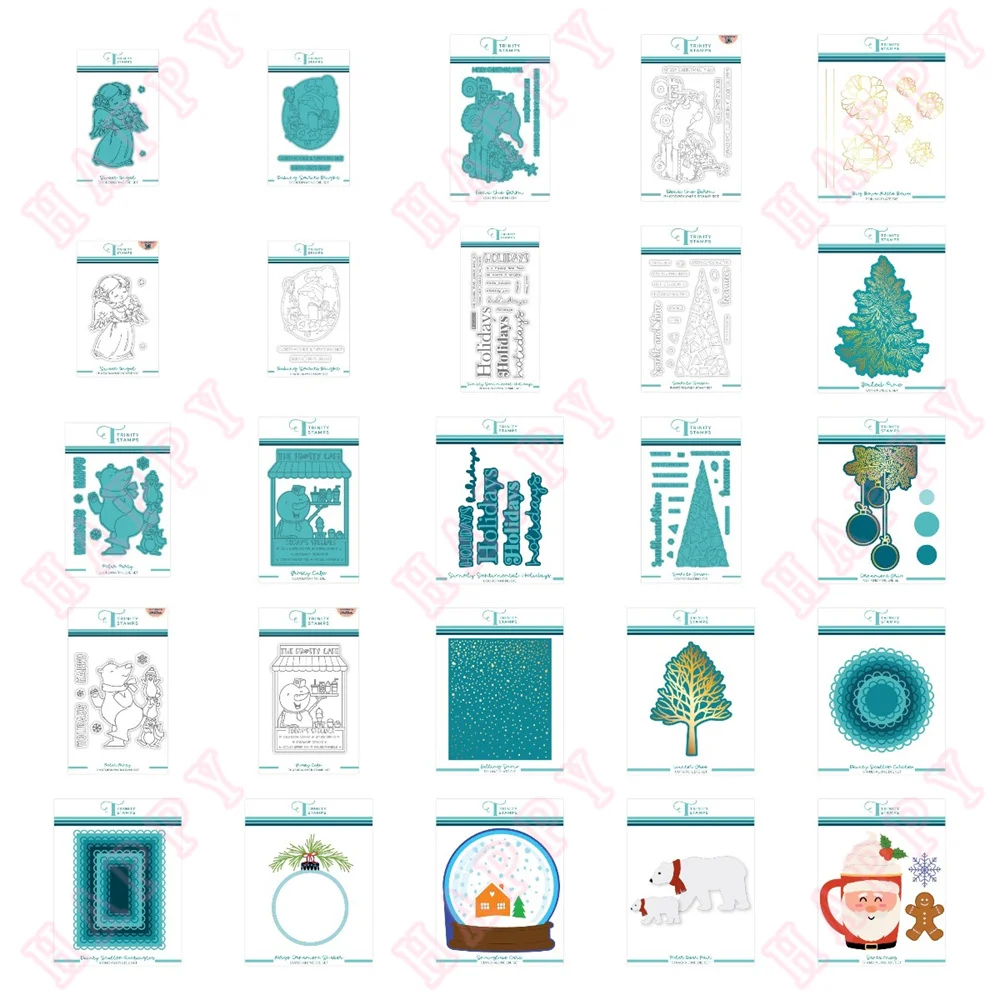 

Christmas Metal Cutting Dies Stamps Hot Foil Santa Claus Angel Snow Tree Scrapbooking Making Diy Paper Craft Template Decoration