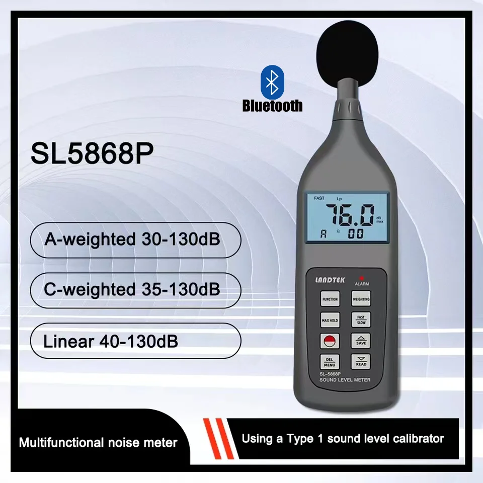 

LANDTEK Sound Level Meter SL5868P Decibel Meter with Memory Function SL-5868P Multifunctional Noise Meter