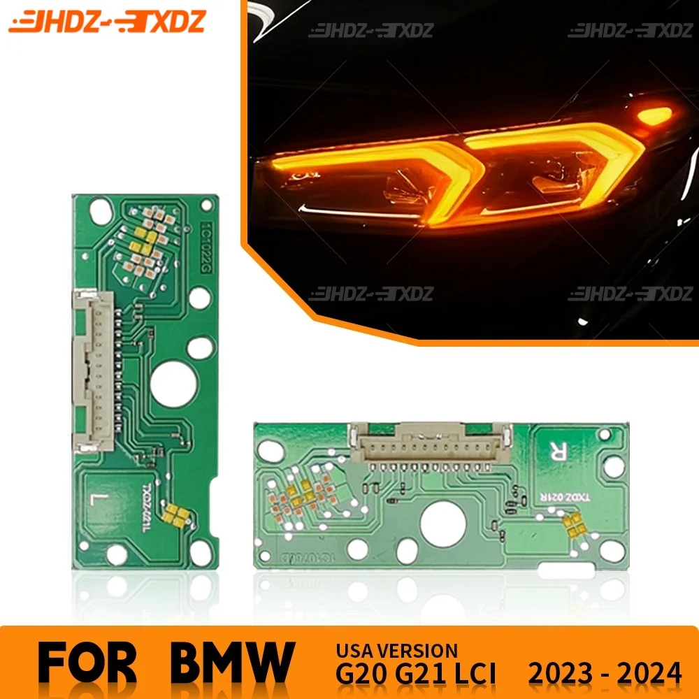 

Плата DRL, желтый, синий, янтарно-красный для BMW 3' G20 G21 G28 LCI 2022-2024, светодиодные фары США, модуль модернизации дневных ходовых огней