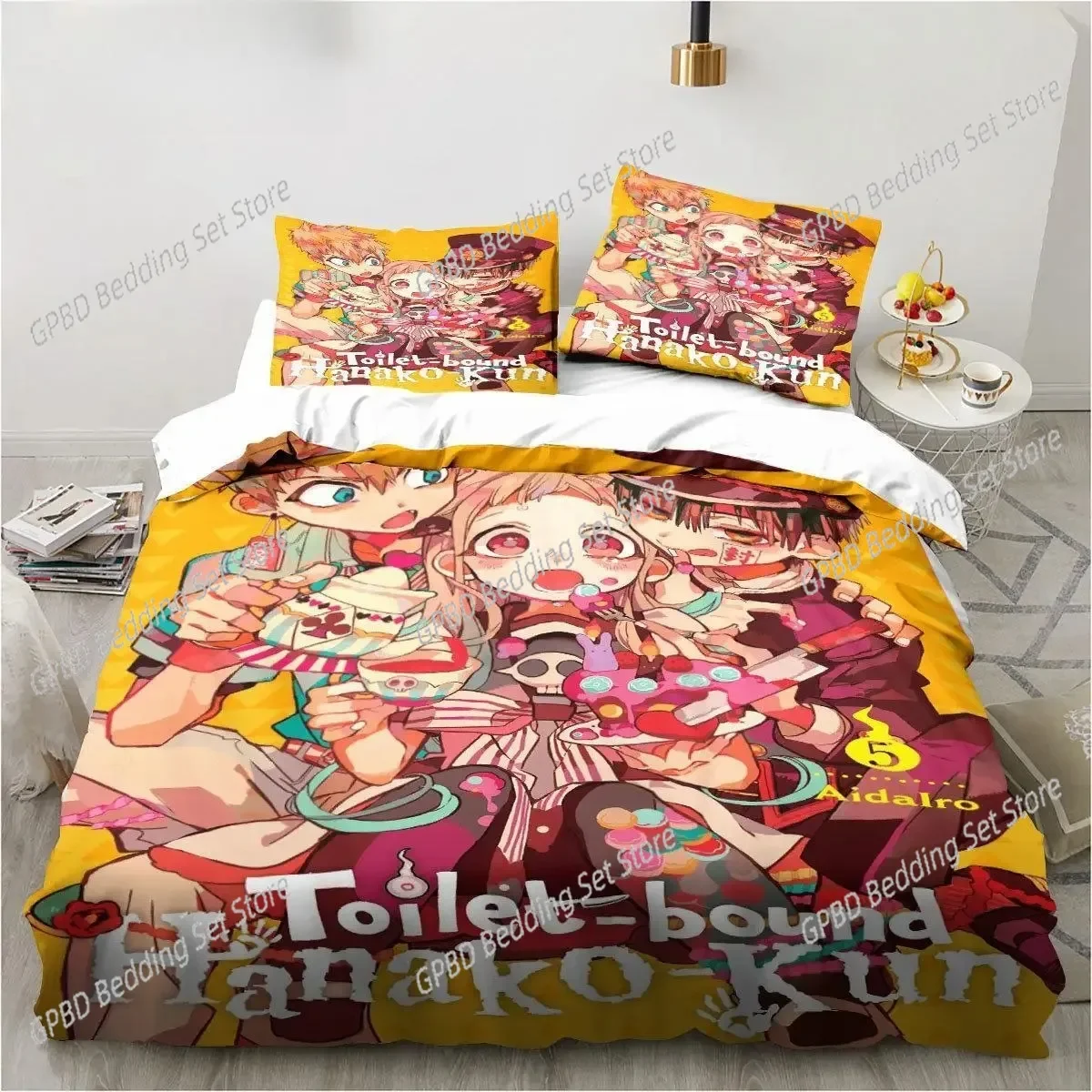 Anime Toilet-Bound Hanako-kun 3D Bedding Set Duvet Cover Pillowcases Single Twin Full Queen King Size Home Decor Quilt Boys Gift