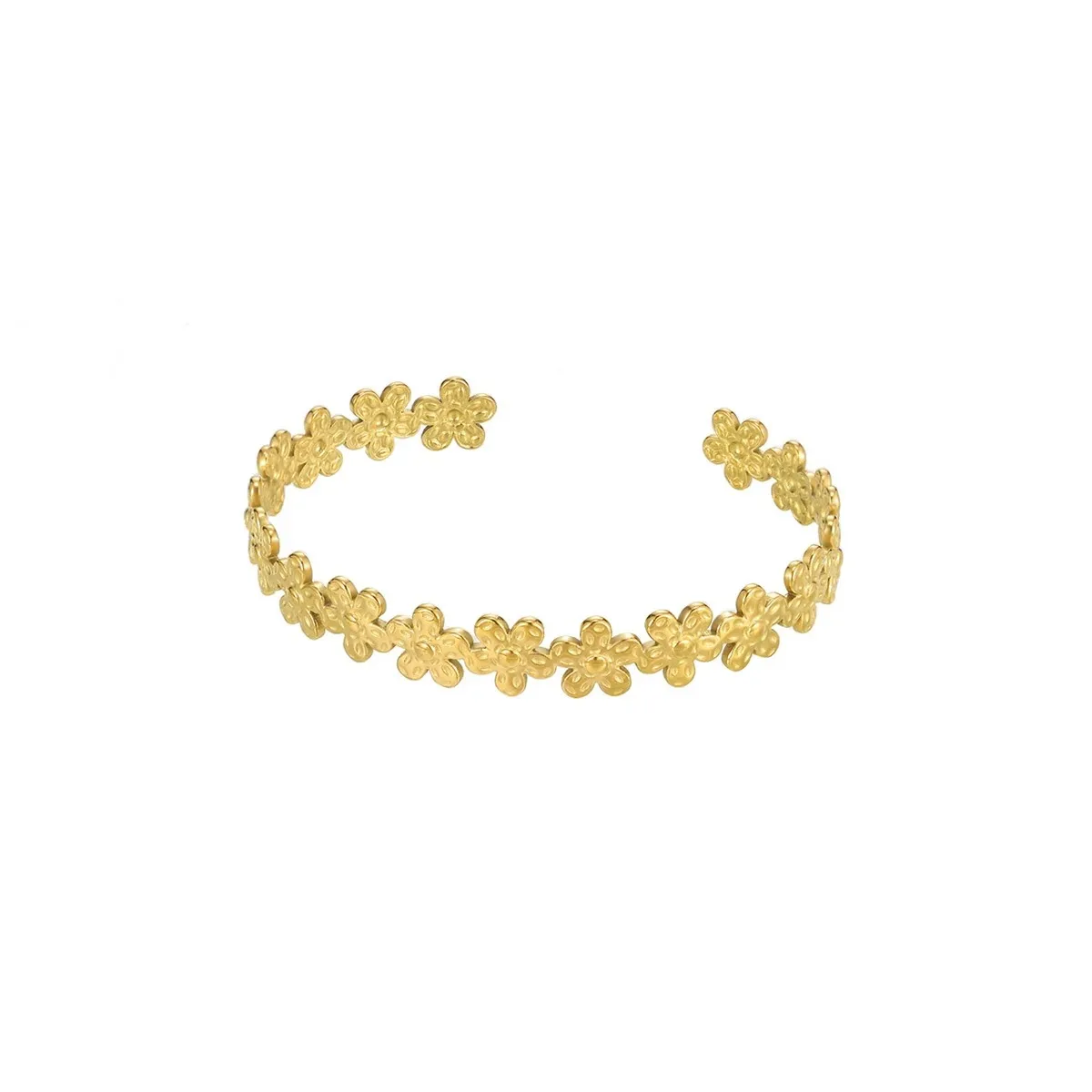 Bloem dikke opening armbanden voor vrouwen waterdicht roestvrij staal bloemen brede armband feest bruiloft hand sieraden elegant cadeau