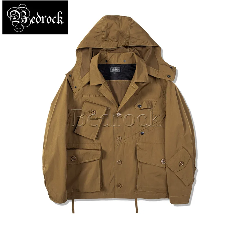 Fishing Jacket For Men Outdoor Fish Jacket Detachable Hooded Tear Resistant Waterproof Military Style Mountain Jacket Work Coat