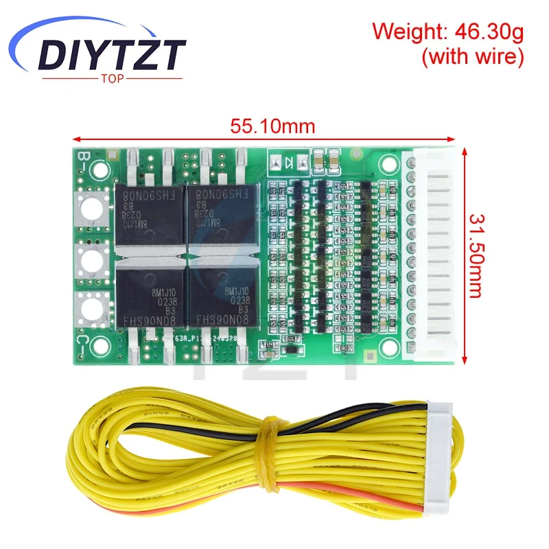 Bms 6S 7S 8S 9S 10S 11S 12S 13S 3.2V 3.7V 25A Adjustable BMS Lithium Li-ion 18650 Battery Protection System Board Module