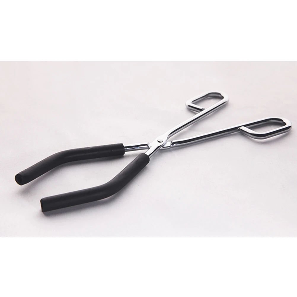

2pcs Beaker Clamp Metal Tongs Anti-Slip Rubber Handle For Crucible Flask Glassware School Lab Equipment Study Experiment