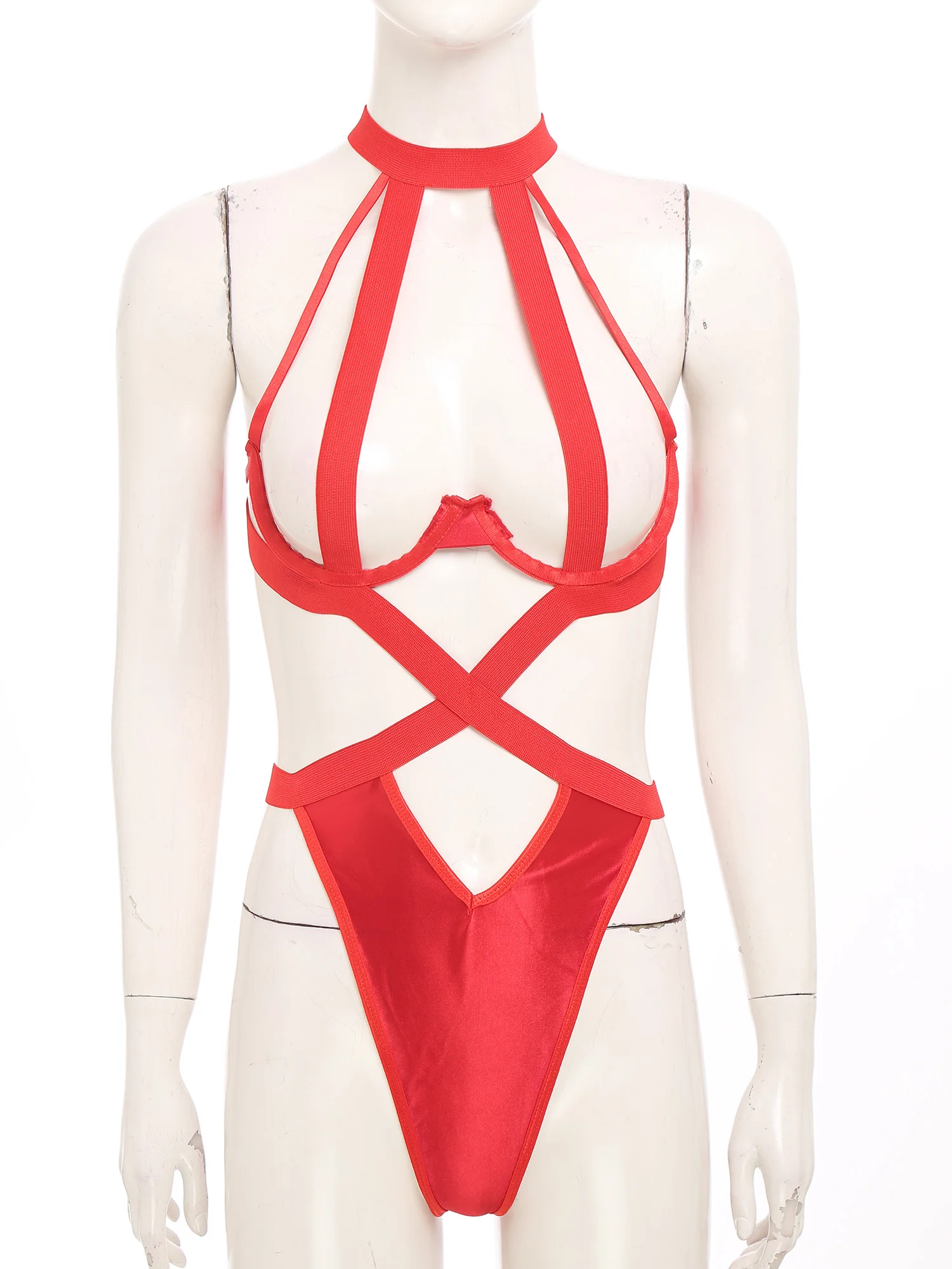 

Женское прозрачное боди с лямкой на шее, без чашек, пуш-ап на косточках, стринги с Т-образной спинкой, ночная рубашка для свиданий, юбилея, игры для пар, одежда для сна