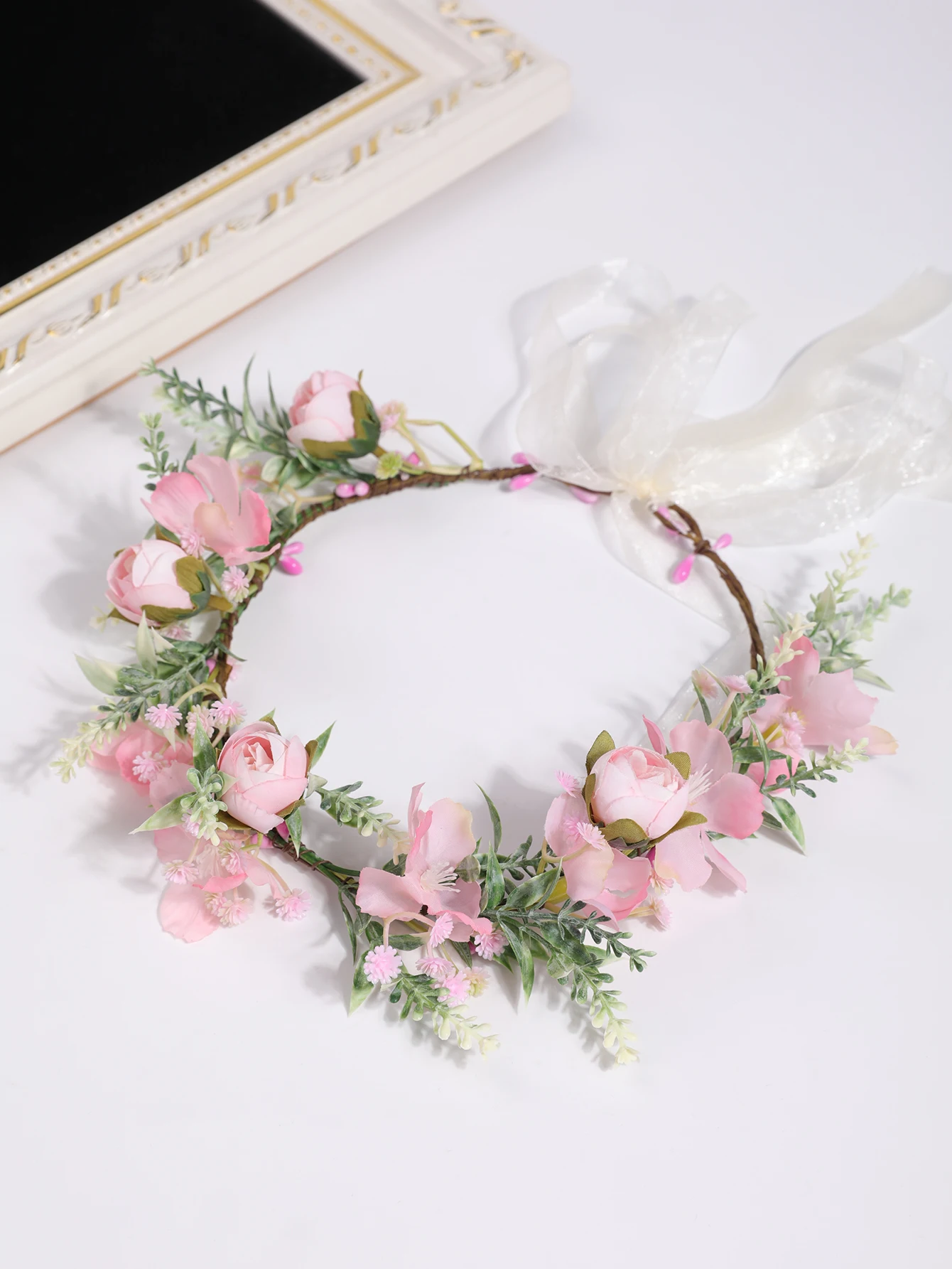 Mori department simple fresh garland Xianqi headwear flowers handmade aesthetic Bohemian road travel vacation simulation garland