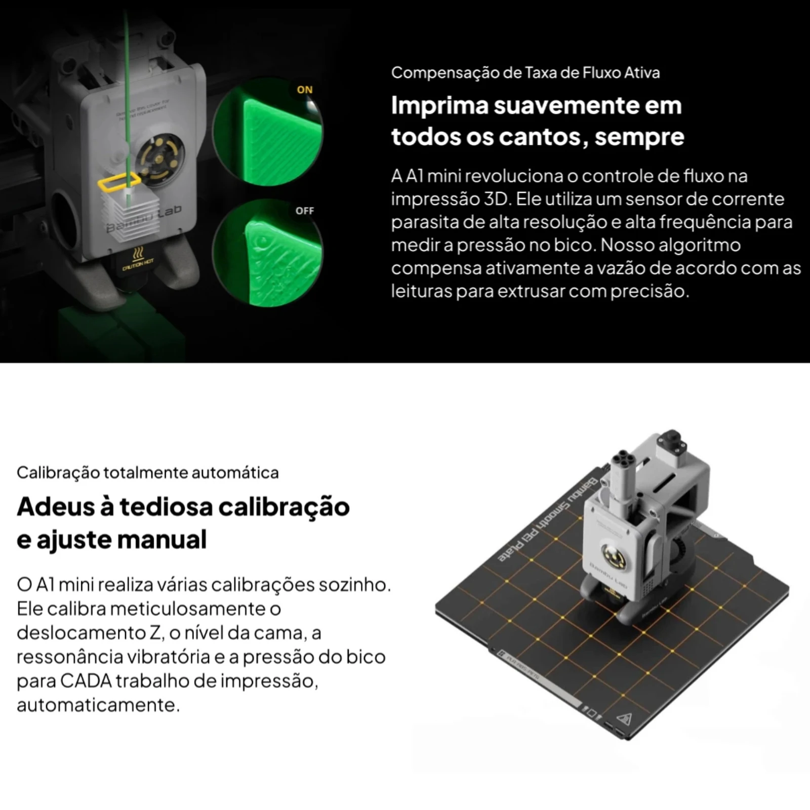 طابعة Bambu Lab A1 Mini ثلاثية الأبعاد 500 مم/ثانية طباعة عالية السرعة التسوية التلقائية تصميم مدمج التوصيل اللعب للاستخدام المنزلي بدون AMS