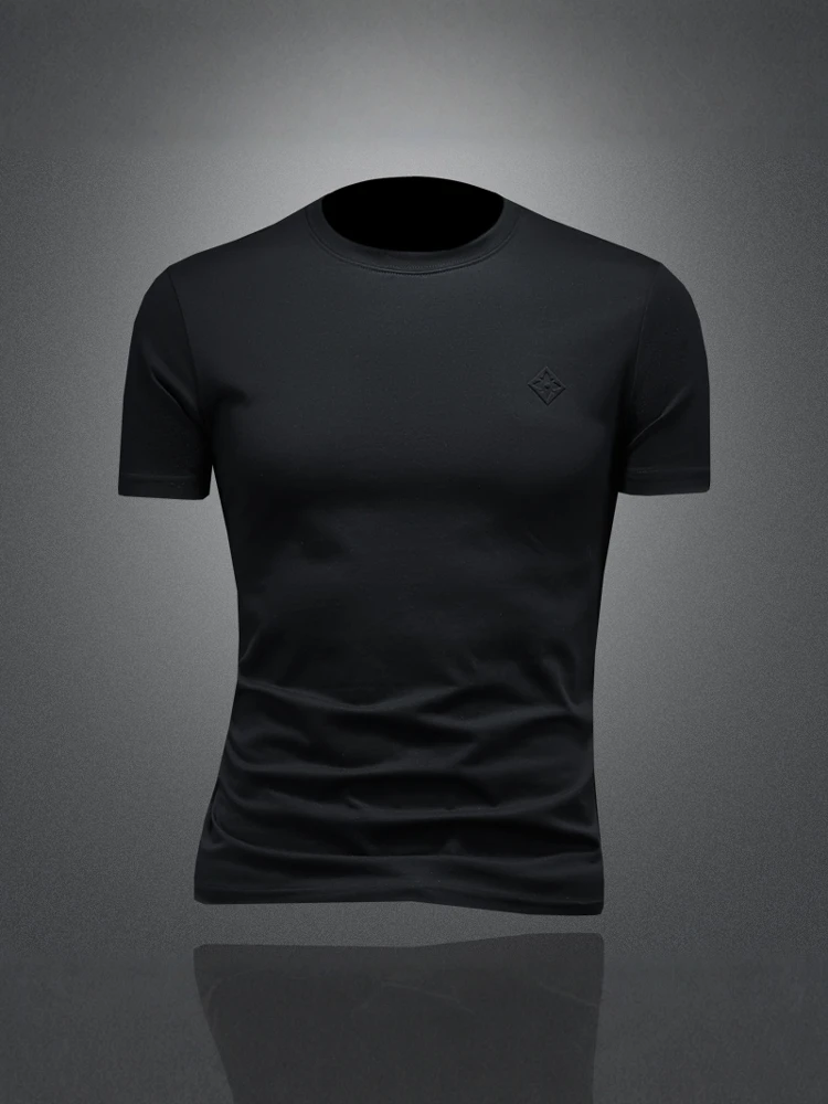 

Men's Slim Fit round Neck Short Sleeve T-Shirt Casual Breathable Summer New Style Fashionable Versatile Chinese Cotton Polyes...