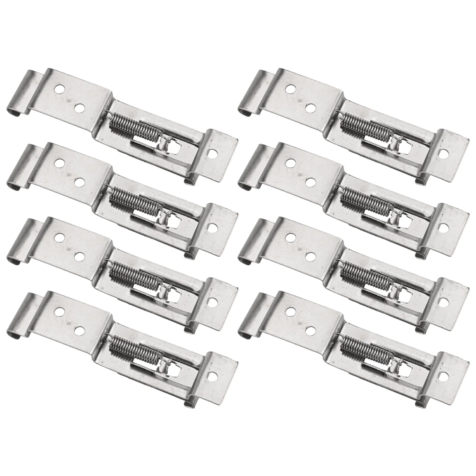 8 Pack Spring Loaded Stainless Steel License Plate Frame Holder Brackets for Car Trailer Truck and Marine Vehicle Installation
