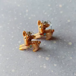 Kawaii 3D Sika Deer Women's Dangle Earrings Cute Resin Animal Pendant Handmade Jewelry Christmas Deer Earrings Unique Gift