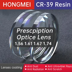 HONGMEI 1.56 1.61 1.67 1.74 CR-39 HD Resin Aspheric Lens Myopia/Hyperopia /Astigmatism HMC Anti-scratch reflective Lenses ,2Pcs