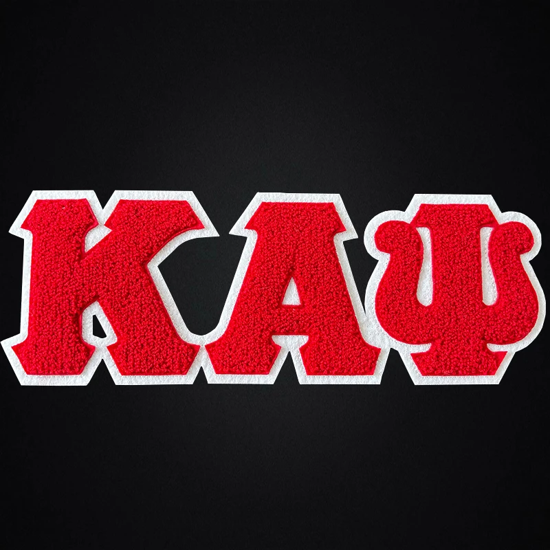 Chenille All Red and White Kappa Shield, Faternity Kappa Alpha Psi, Hot Heat Press, Iron Patch for Hoodies
