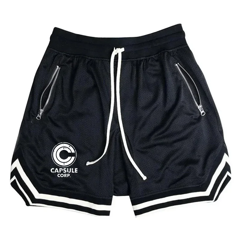 Basketball Capsule Corp Print Shorts Male Casual Mesh Fitness Short Trousers Breathable Five Points Pant Running Clothing