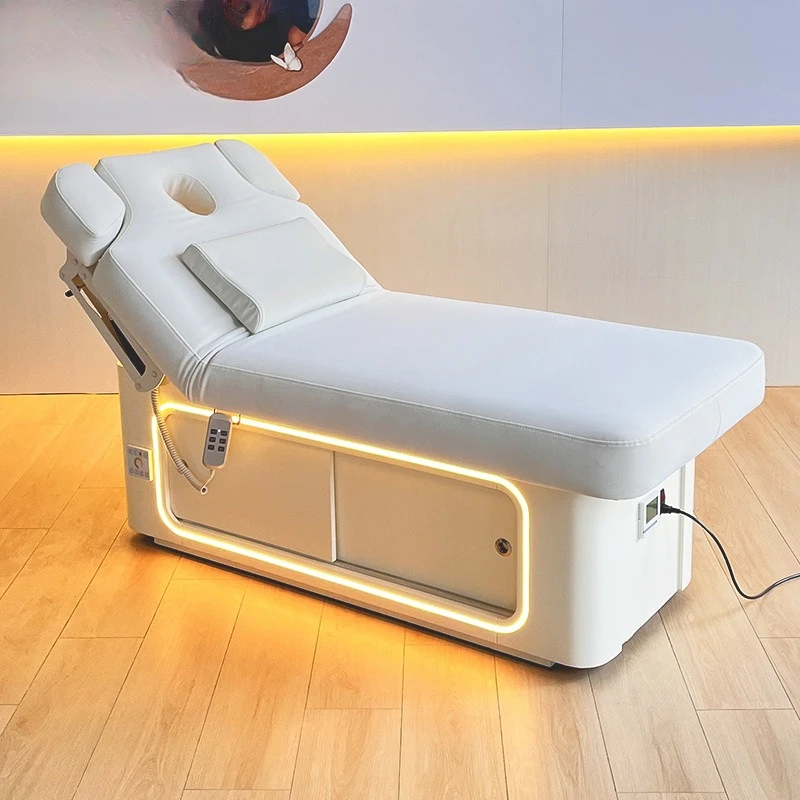 Electric beauty bed, special lifting constant temperature heating SPA massage therapy bed for beauty salons, with ambient light