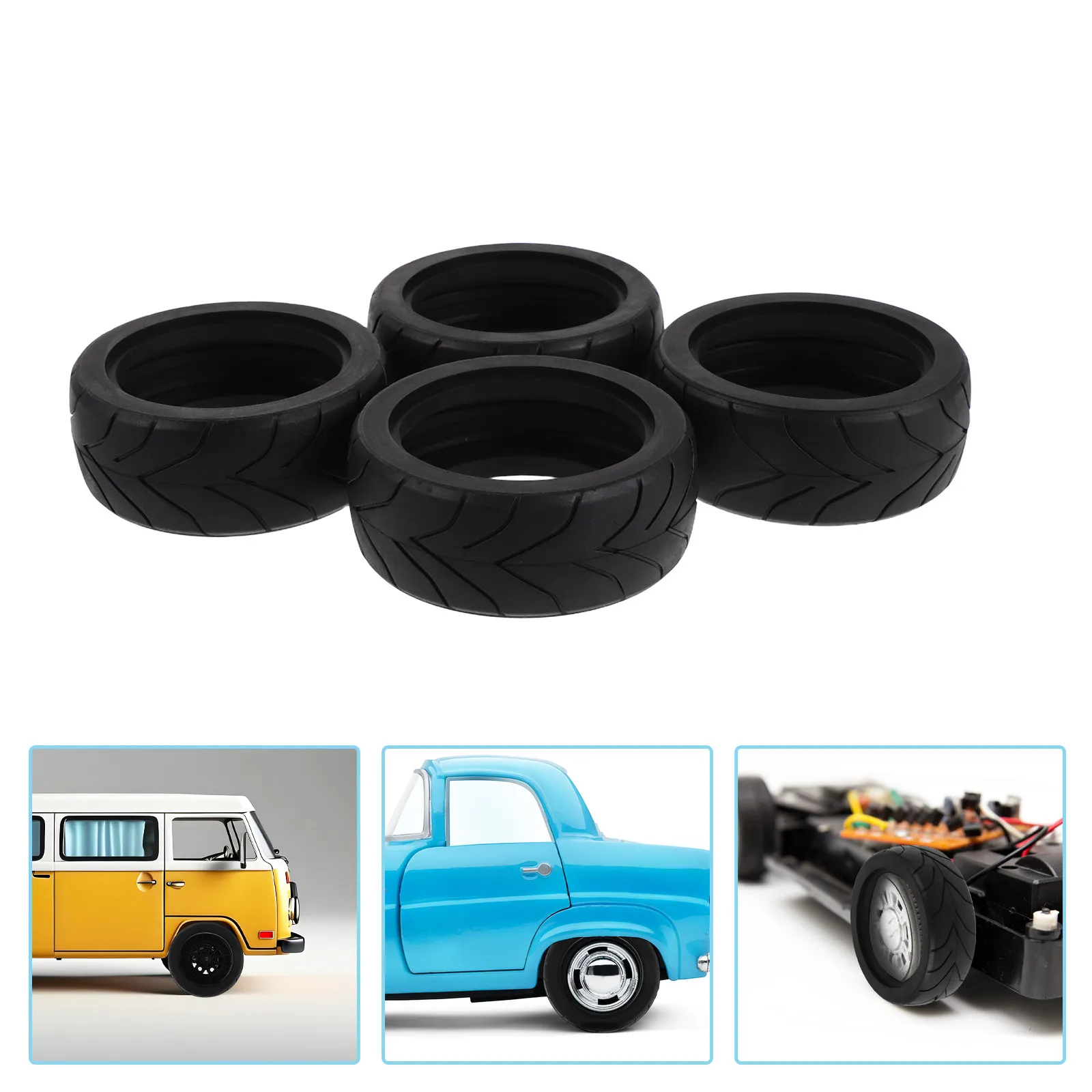 

4Pcs Car Replacement Rubber Wheels Skin Set Rc Truck Tires DIY Assembly Parts for Racing Performance and Smooth Handling