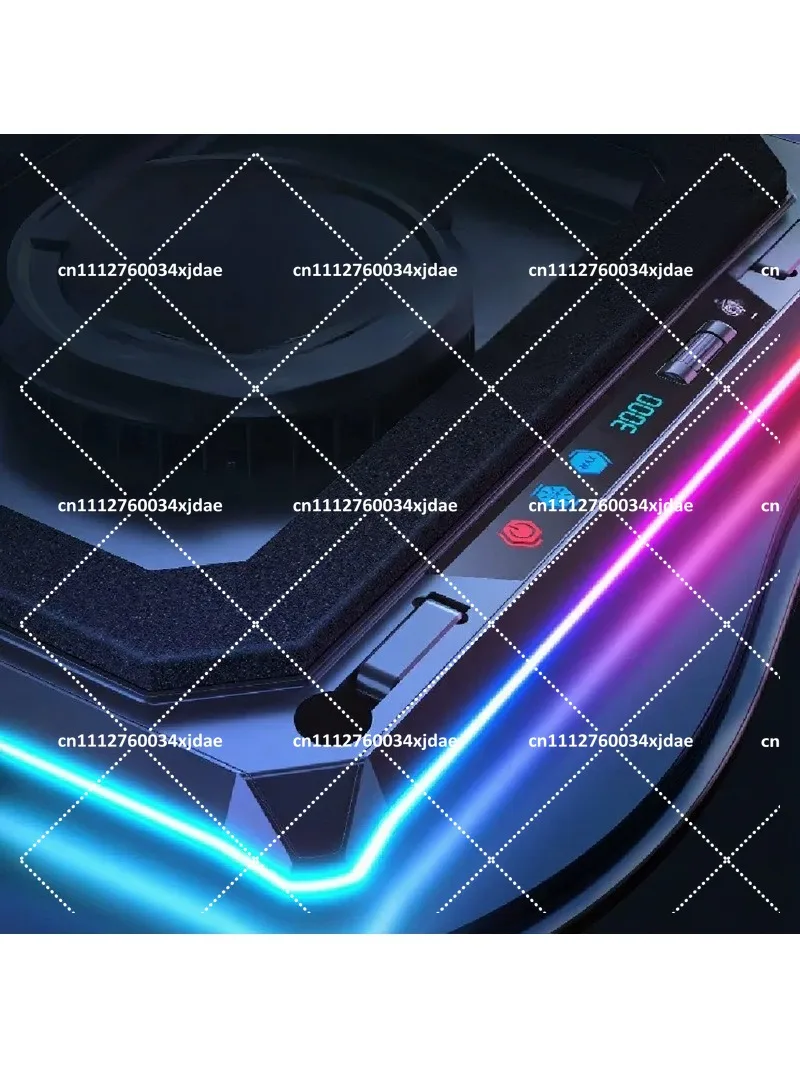 RGB Gaming Laptop Cooling Pad with Pressure-Air Fan, Silent Cooler Stand for 15-17 Inch Notebooks