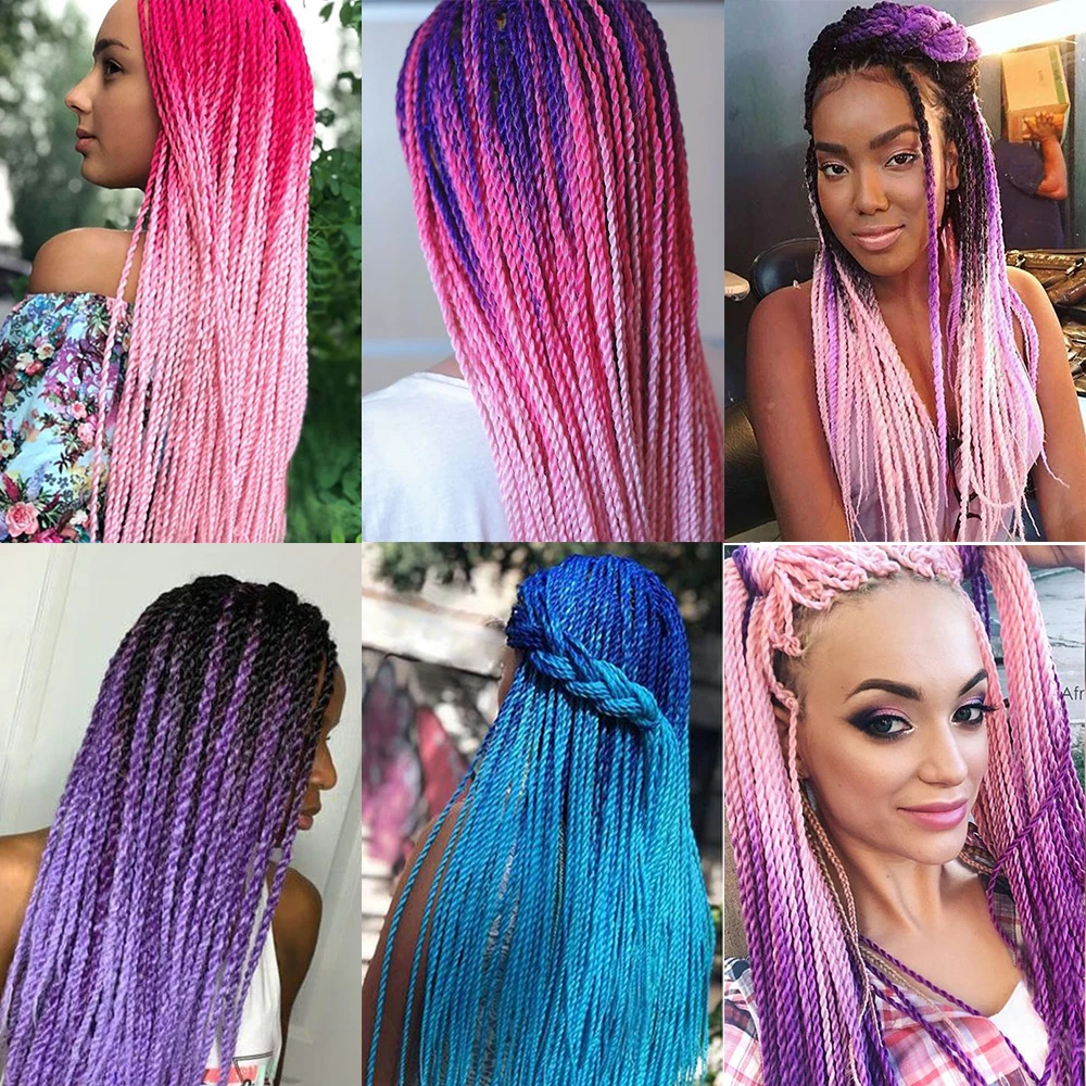 Synthetische Senegalese Twist Haar Häkeln Geflochtene 24 zoll Dreadlocks Häkeln Haar Zöpfe 30 Wurzeln/pack Extensions Für Frauen Braun