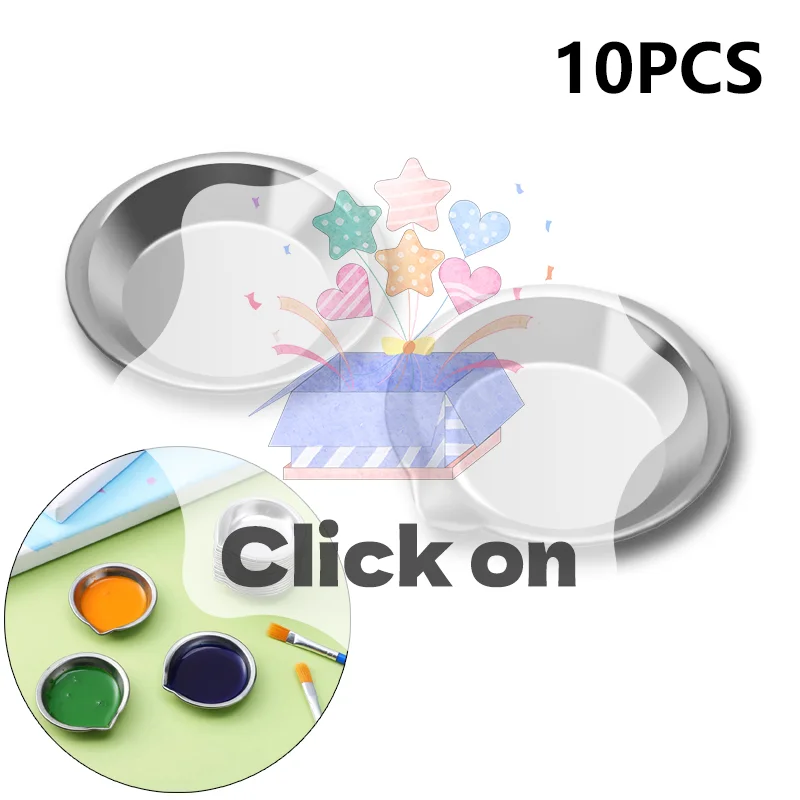 10pcs Stainless Steel Painting Color Bowls Oil Paint Trays Paint Color Mixing Cups Color Mixer Children DIY Painting Tools