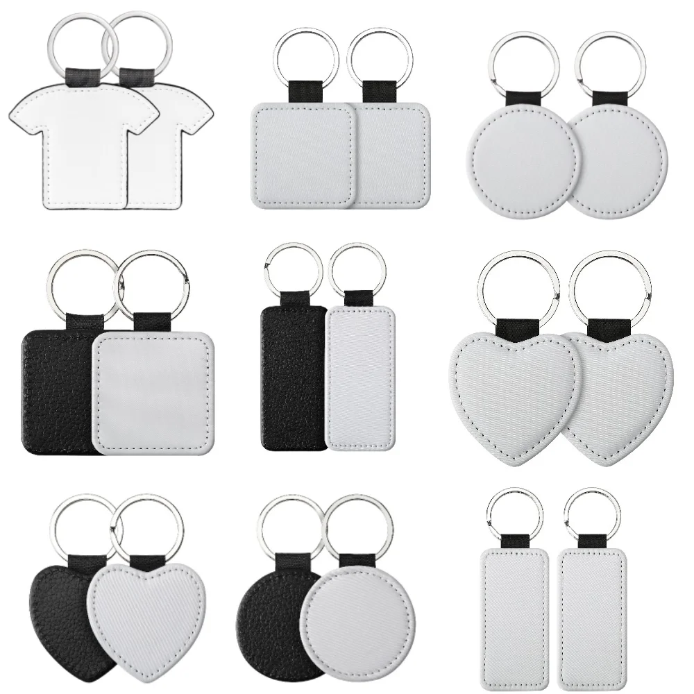 20 Stück PU-Schlüsselanhänger, Schlüsselanhänger, PU-Leder, Schlüsselanhänger, Sublimationsrohlinge, Schlüsselanhänger, kleine Geschenke für Frauen, Autotasche, Mithelfer, DIY-Logo