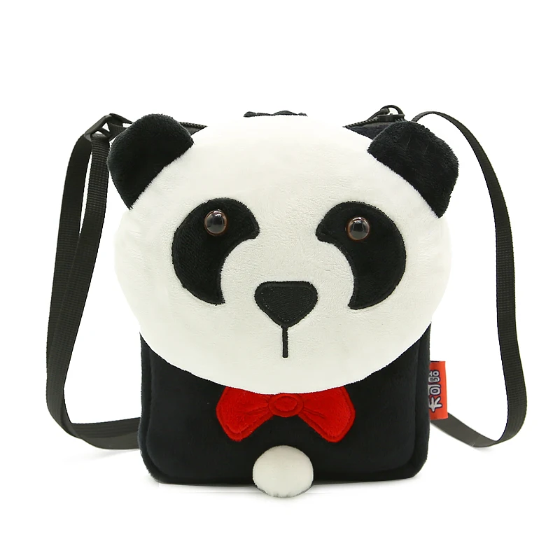 Niedliche Panda-Seitentaschen für Mädchen, weicher Plüsch, Kinder-Umhängetaschen, Geldbörsen und Handtaschen, Kinder-Kuriertaschen, Jungen, Bolsa Infantil