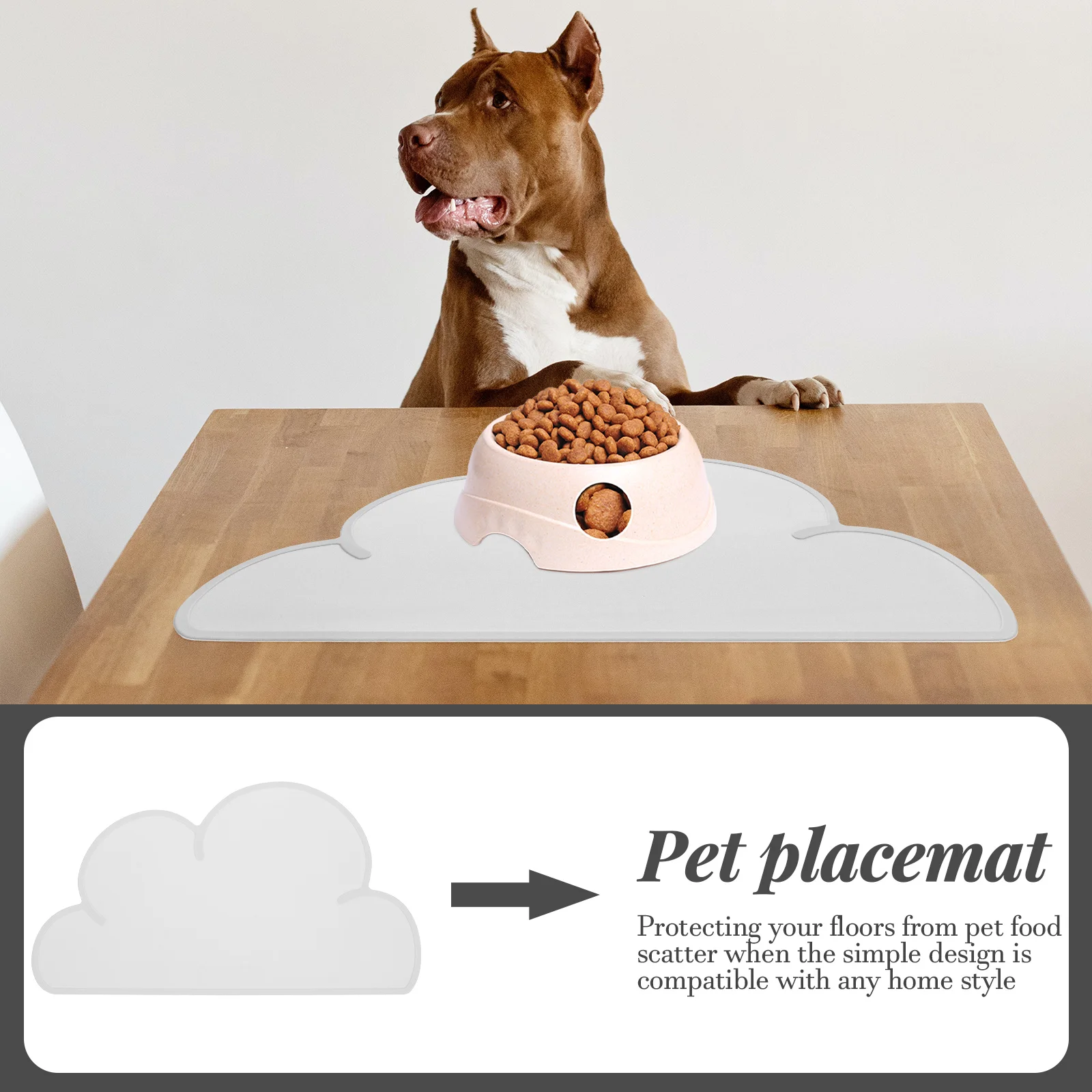 

Silicone Pet Feeding Mat Wear-Resistant Water-Resistant Easy Clean Household Dog Food Tray Kitchen Anti-Scalding Mat