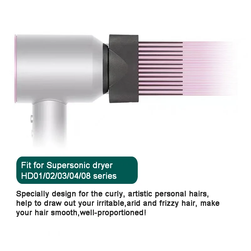 For Dyson Supersonic Hair Dryer Attachment HD Series Accessories Smooth Hair Styling Wide Teeth Nozzle Comb