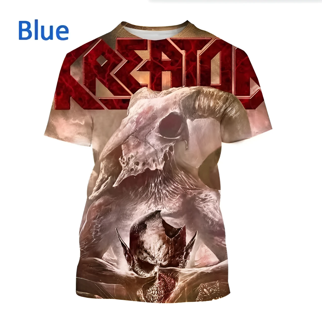 Gorąco sprzedająca się koszulka z nadrukiem 3D zespołu rockowego Kreator, modna męska koszulka z okrągłym dekoltem w stylu hip-hopowym