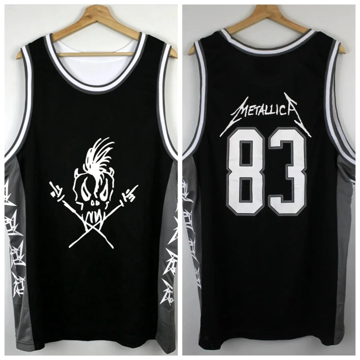 Nueva Camiseta sin Mangas de Baloncesto con Estampado 3D de Esqueleto de Metallica, Estilo Hip Hop Rock Urbano, Secado Rápido, Deportiva, para Hombre, Combinable en Familia