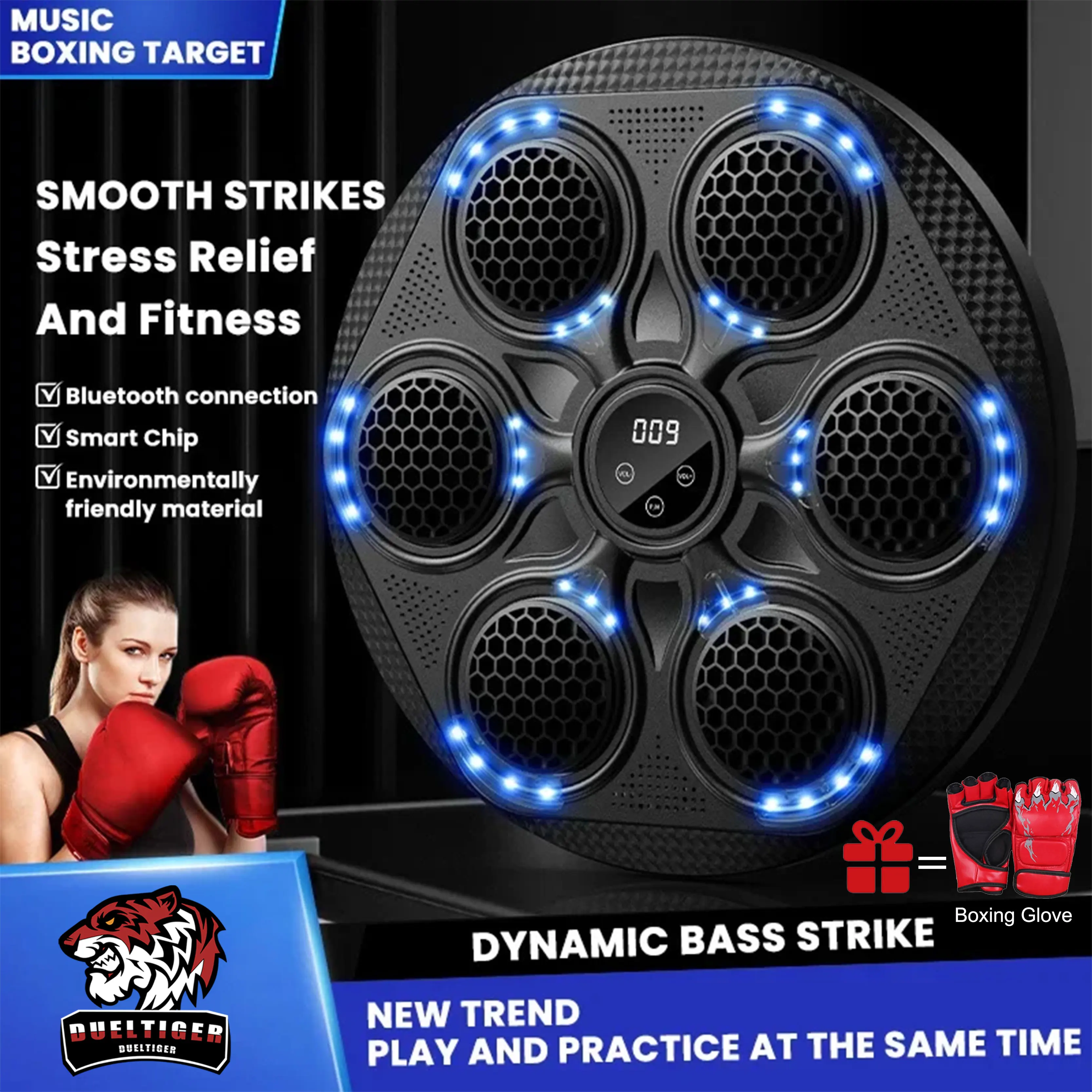 New Music Boxing Machine Smart Bluetooth Wall Mounted Music Boxing Trainer Gym Home Electronic Boxing Target Punching Equipment