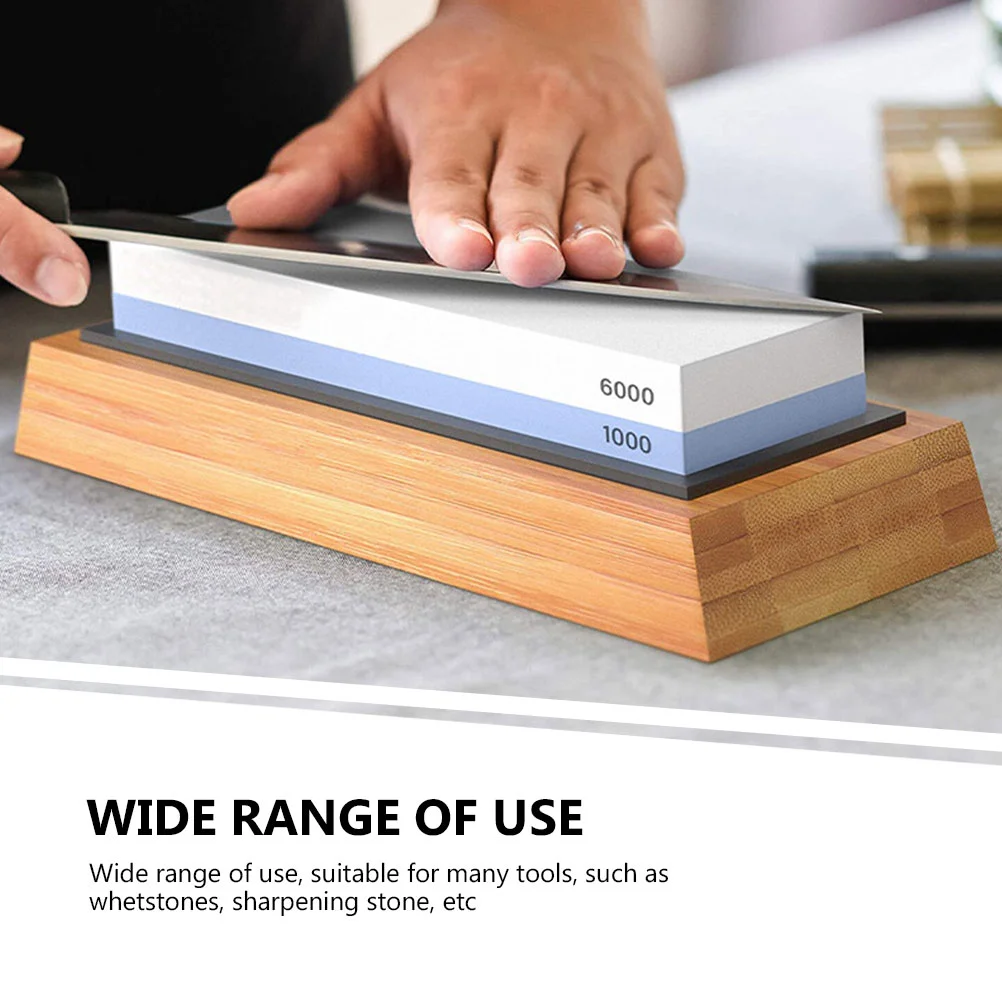 Serving Sharpening Stones Stand Whetstone Bamboo Sharpener Rack Knife Sharpeners