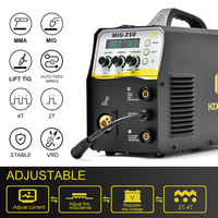 HZXVOGEN MIG250A 4 in 1 Semi-automatic Inverter Welding Machine Gas Gasless MIG/MMA ARC/LIFT TIG 2T 4T IGBT Welder Synergy Tool