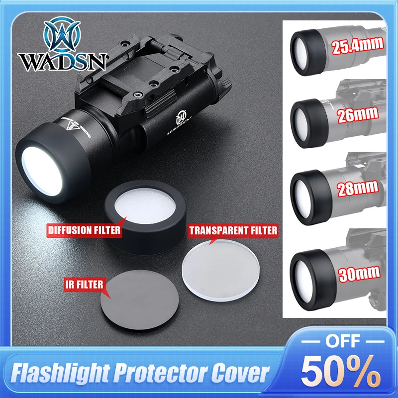 

WADSN Tactical SF M300 M600 X300 X400V Protector Hunting light Custom Lens Guard 25.4MM 28MM 30MM 26mm LED Flashlight Cover