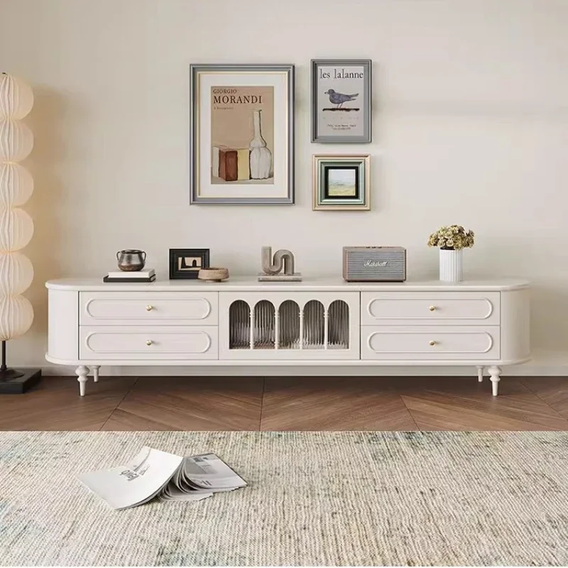 

Light Luxury Cream Tv Table French Designer Organizer Cabinets Tv Stands Modern Industrial Suporte Mueble Para Tv Furniture